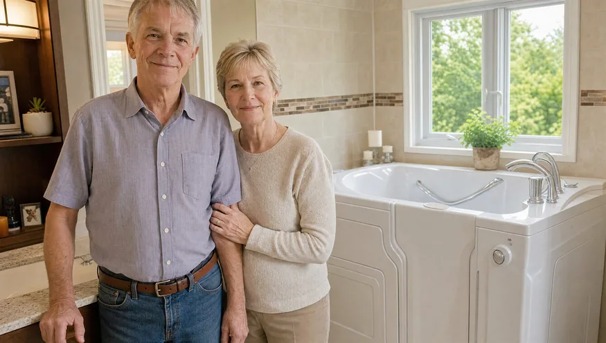 A renovated, accessible bathroom